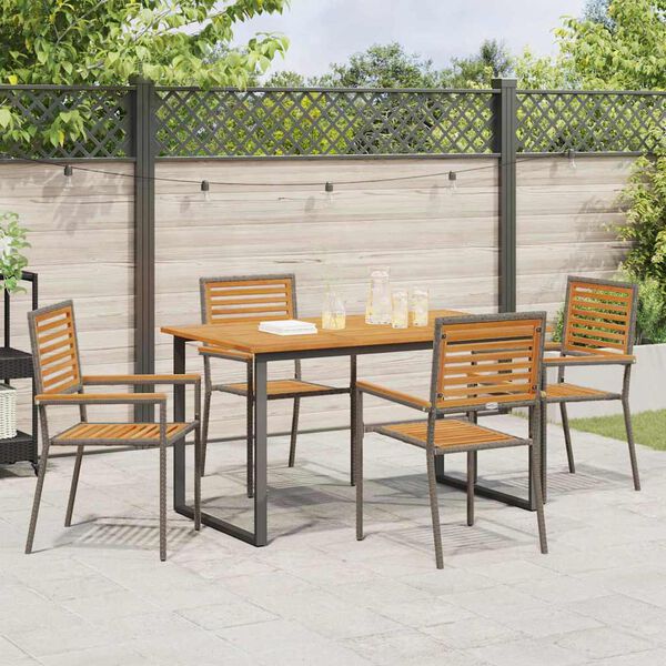 vidaXL Set da Pranzo per Giardino 5 pcs Grigio
