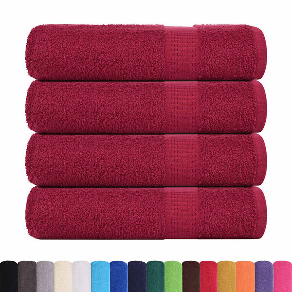 vidaXL Asciugamani da bagno FROGN 4 pz Bordeaux 100x150 cm 360 g/m&sup2;