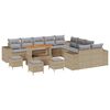 vidaXL Set Divano da Giardino 14 pz Beige polyrattan