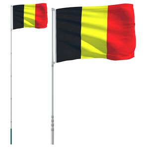 vidaXL Asta e Bandiera Belgio 5,5 m Alluminio