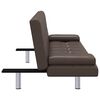 vidaXL Divano Letto con 2 Cuscini Marrone in Similpelle