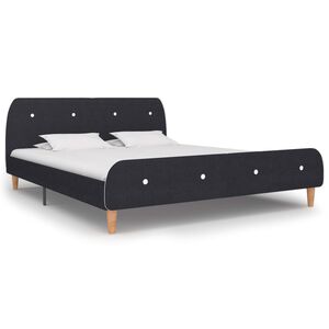 vidaXL Giroletto senza Materasso Grigio Scuro 150x200 cm Tessuto