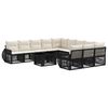 vidaXL Set Divano da Giardino 12 pz Nero e Bianco Crema