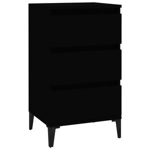 vidaXL Comodino Nero 40x35x70 cm in Legno Multistrato