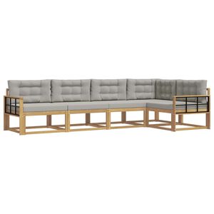 vidaXL Set di divani da esterno 4 pcs Bianco e Grigio Chiaro