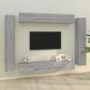 vidaXL Set Mobili Porta TV 8pz Grigio Sonoma in Legno Multistrato