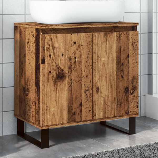 vidaXL Mobile da Bagno Legno Vecchio 58x33x60 cm in Truciolato