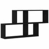 vidaXL Scaffale da parete con lo scaffale Rovere Nero 76 x 15 x 53 cm