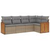 vidaXL Set Divano da Giardino 5 pz con Cuscini Beige in Polyrattan