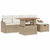 vidaXL Set Divano da Giardino 6 pz Beige polyrattan