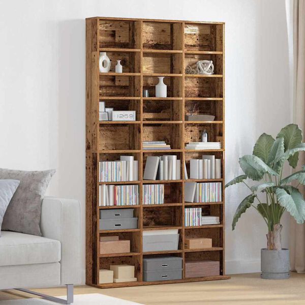 vidaXL Mobile per CD con lo scaffale Legno vecchio 101 x 23 x 177,5 cm