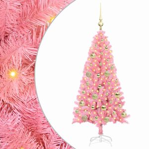 vidaXL Albero di Natale con 150 LED con supporto Rosa 120 cm PVC