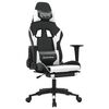 vidaXL Sedia Gaming Massaggiante Poggiapiedi Nero e Bianco Similpelle