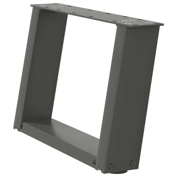 vidaXL Gambe per Tavolino da Caff&egrave; a Forma di U 2 pz Antracite 40x(30-31) cm Acciaio