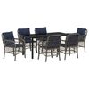 vidaXL Set da Pranzo per Giardino 7 pz Grigio e Nero Rattan