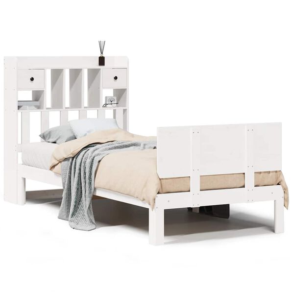 vidaXL Letto con Libreria senza Materasso 75x190 cm in Legno Pino