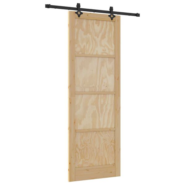 vidaXL Porta scorrevole ORKDAL Marrone 83 x 232 cm Pino massello