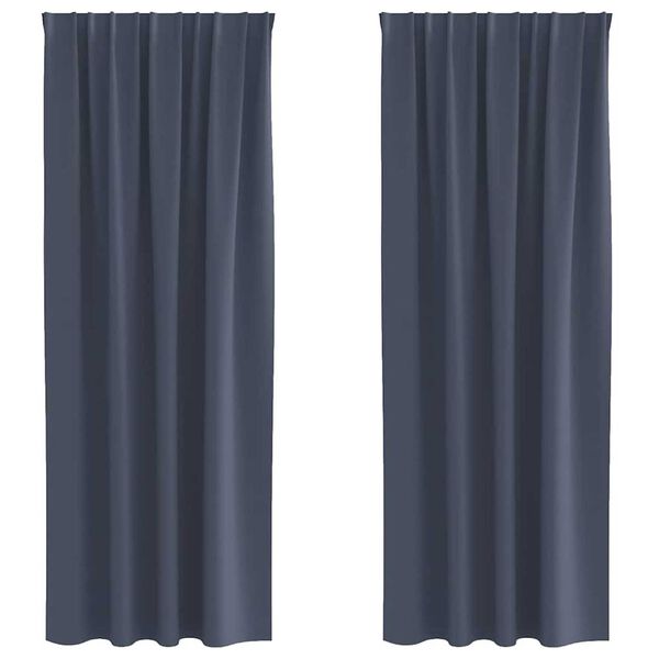 vidaXL Tende Blackout con Anelli 2 pcs Antracite 245 x 140 cm