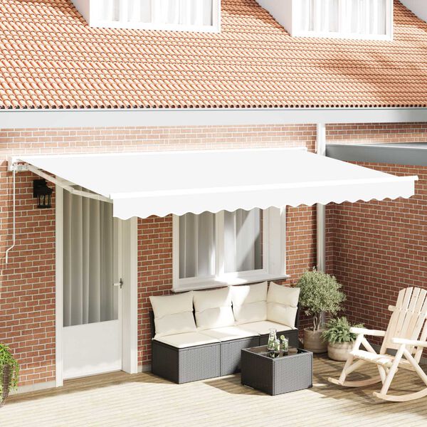 vidaXL Telo di ricambio per tenda da sole Bianco 380 x 195 cm