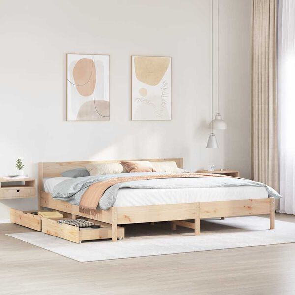 vidaXL Letto senza Materasso 200x200 cm in Legno Massello di Pino