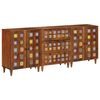 vidaXL Credenza 3 pcs Noce 60 x 33,5 x 75 cm Legno di mango massello