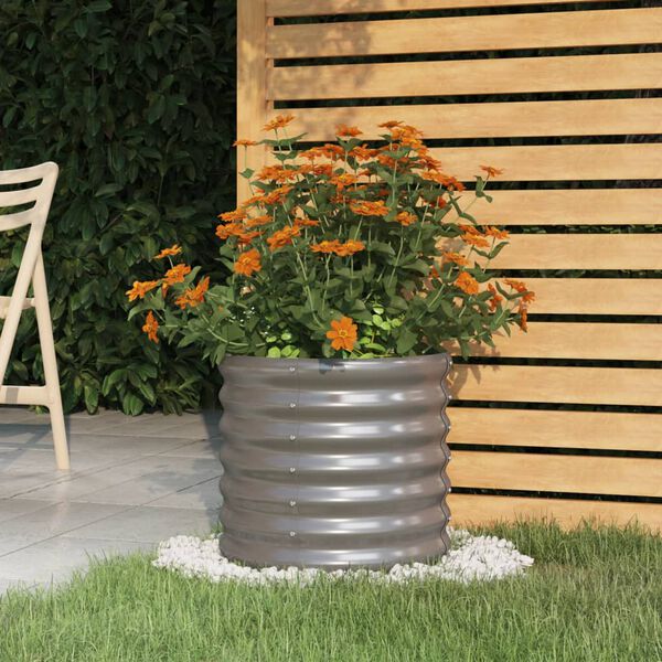 vidaXL Vaso da Giardino Acciaio Zincato 40x40x36cm Grigio