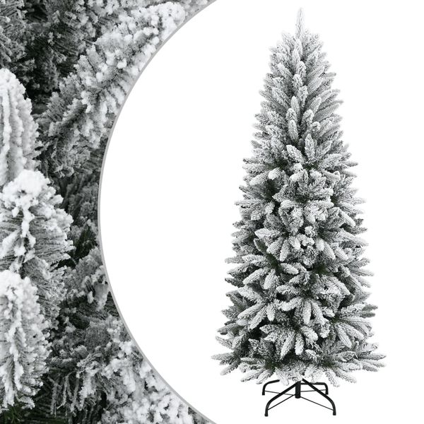 vidaXL Albero di Natale Artificiale con Neve Floccata 120 cm PVC e PE