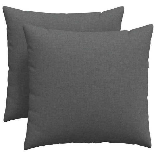 vidaXL Cuscini da Divano 2 pcs Grigio scuro 50 x 50 cm Tessuto