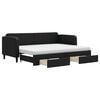 vidaXL Divano Letto Estraibile con Cassetti Nero 80x200 cm in Tessuto