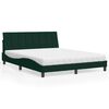vidaXL Letto con Materasso Hanko Verde Scuro 160x200 cm in Velluto
