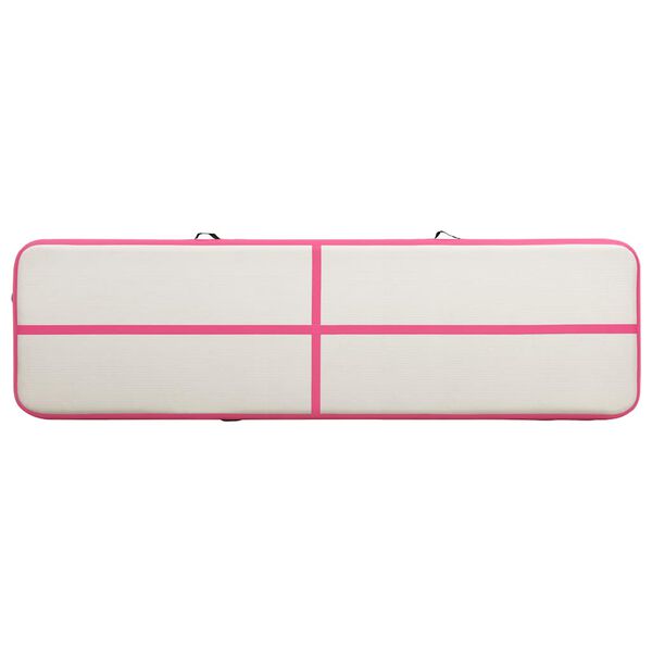 vidaXL Tappetino Ginnastica Gonfiabile con Pompa 700x100x20cm PVC Rosa