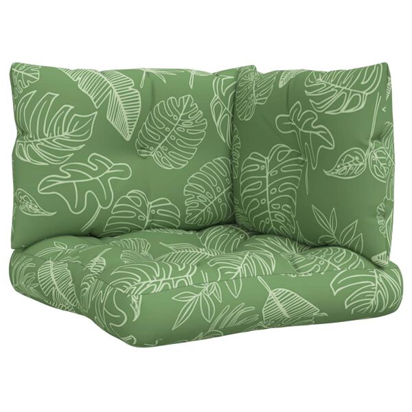 vidaXL Cuscini per Pallet 3 pz Motivo a Foglie in Tessuto Oxford