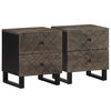 vidaXL Comodini 2pz Neri 40x33x46 cm in Legno Massello di Mango