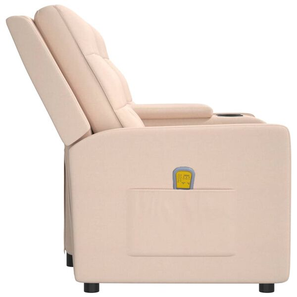 vidaXL Divano Massaggiante 2 Posti con Portabicchieri Crema Similpelle