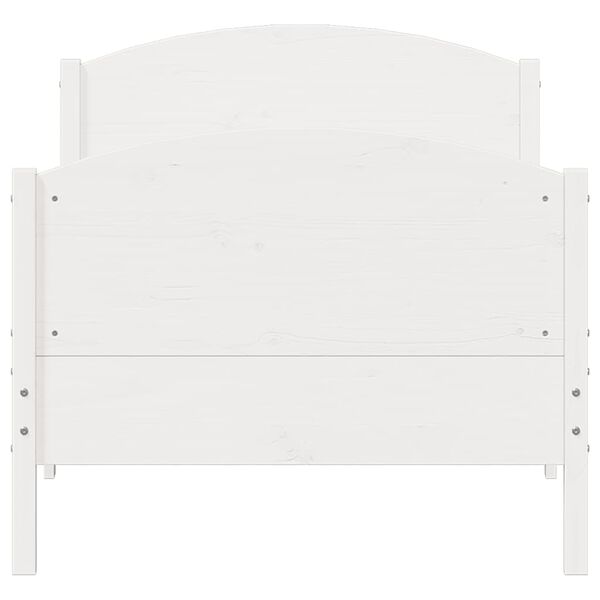 vidaXL Letto senza Materasso Bianco 90x190 cm in Legno Massello Pino