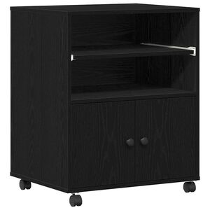 vidaXL Supporto per Stampante Rovere Nero 60 x 48 x 74 cm