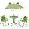 vidaXL Set da Bistrot da Giardino per Bambini con Ombrellone Verde