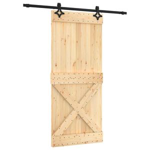 vidaXL Porta scorrevole Naturale e Nero 90 x 210 cm