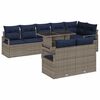 vidaXL Set Divano da Giardino 9 pz 8-Numero di posti Grigio e Blu Navy