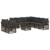 vidaXL Set Divano da Giardino 10 pz Grigio polyrattan