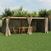vidaXL Gazebo con Tende Tortora 6x3 m in Acciaio