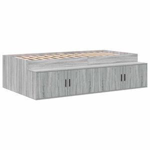 vidaXL Struttura letto con contenitore Grigio sonoma 90 x 190 cm