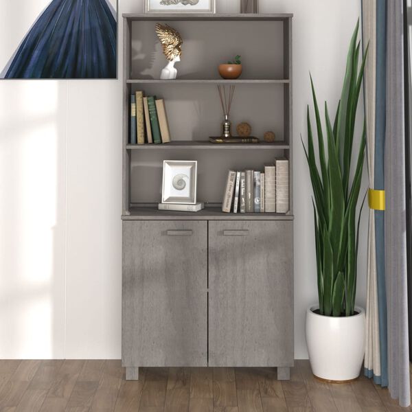 vidaXL Credenza HAMAR in Legno Massello di Pino Grigio Chiaro