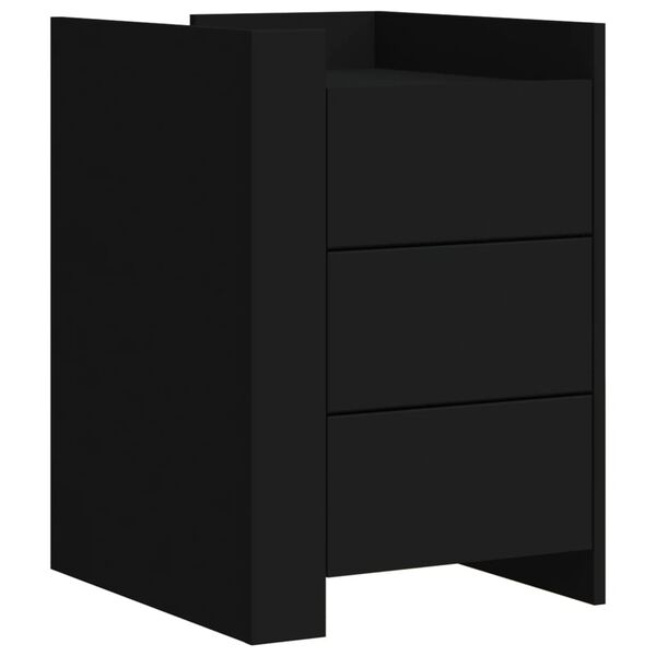 vidaXL Comodino Nero 45x50x65 cm in Legno Multistrato