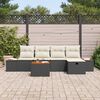 vidaXL Set Divano da Giardino con cuscino 6 pcs Nero Poly Rattan