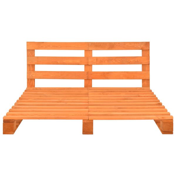 vidaXL Giroletto in Pallet Marrone Legno Massello di Pino 200x200 cm