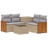 vidaXL Set di divani 6 pz Beige e Grigio Chiaro