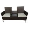 vidaXL Divano da Giardino a 2 Posti con Tavolino in Polyrattan Marrone