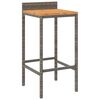 vidaXL Sgabelli da Bar 4pz Grigi Polyrattan e Legno Massello di Acacia