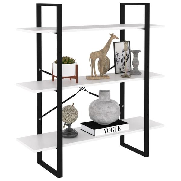 vidaXL Libreria Bianca 100x30x105 cm in Legno Multistrato